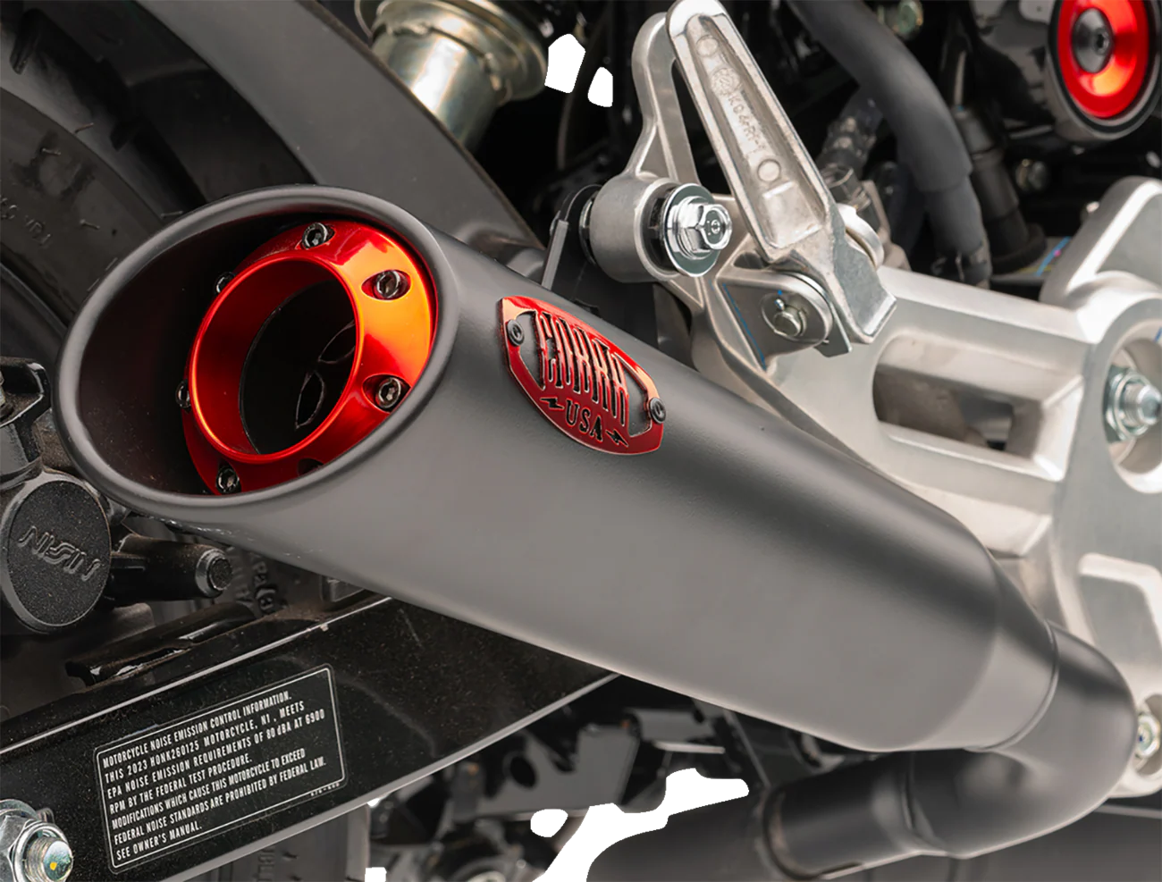 COBRA Red Tip Slip-On Muffler - Grom '22-'24 1137BR - Image 3