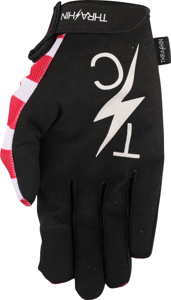 THRASHIN SUPPLY CO. Stars & Bolts Stealth Gloves Red/Blue - Image 3